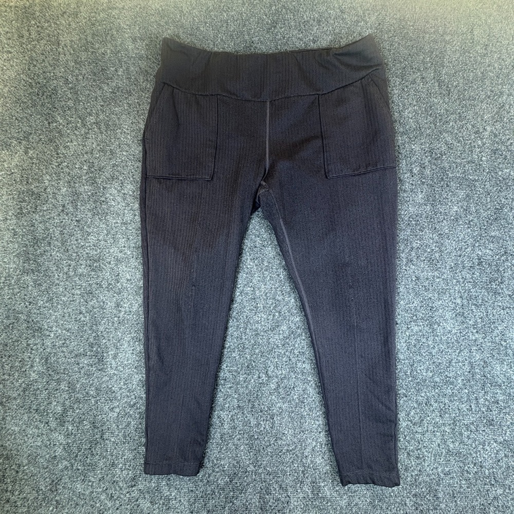 Mondetta Ankle Legging Womens 35x25 Black Herringbone Pockets Stretch Activewear